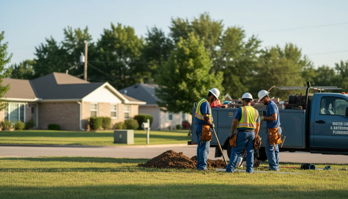 Residential water line and bathroom plumbing service in Kansas, OH